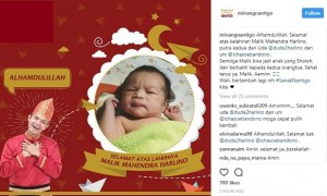 Anak kedua Icha dan Dude (Instagram @minangnantigo)