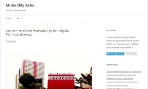 Tulisan di blog Acho terkait Apartemen Green Pramuka.