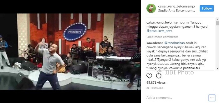 Caisar YKS latihan joget (Instagram @caisar_yang_belomsempurna)