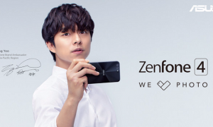 Gong Yoo memamerkan Zenfone 4 (Istimewa)