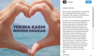 Indadari minta warganet mendoakan agar Caisar YKS kembali berhijrah (Instagram @indadari)