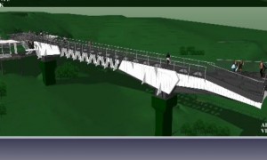 Desain glass sky bridge atau jembatan kaca Kemuning. (Istimewa/Dokumentasi Pemkab Karanganyar)