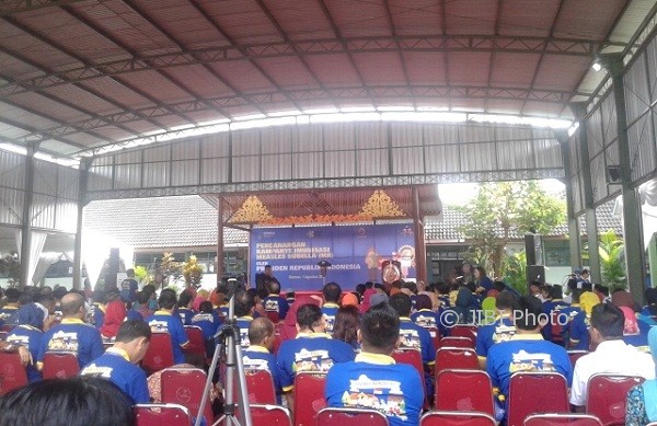 Suasana pencanangan kampanye imunisasi MR di MTsN 10 Sleman. (Abdul Hamied Razak/JIBI/Harian Jogja)