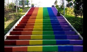 Tampilan tangga di Taman Kota Bendosari, Kota Salatiga, Jateng. (Facebook.com-Manggalani)