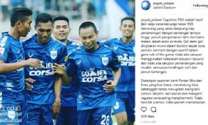 Pernyataan Yoyok Sukawi dengan menyertakan foto pemain PSIS Semarang di akun Instagramnya, @yoyok_sukawi, Selasa (1/8/2017). (Instagram-@yoyok_sukawi)