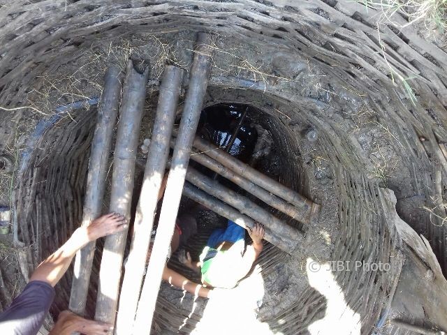 Kondisi sumur tempat petani asal Tanon, Sragen, tewas saat mengganti tabung elpiji untuk bahan bakar pompa air, Rabu (13/9/2017). (Tri Rahayu/JIBI/Solopos)