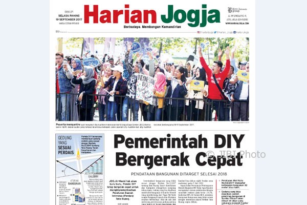 Harian Jogja edisi Selasa (19/9/2017)