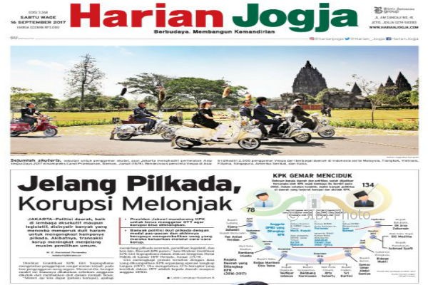 Harian Jogja Hari Ini Edisi Sabtu Wage 16 September 2017 (dok. Harian Jogja)