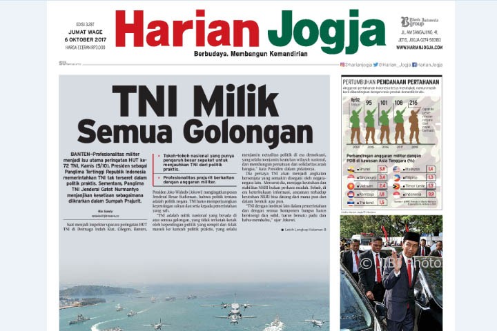 Harian Jogja edisi Jumat (6/10/2017)