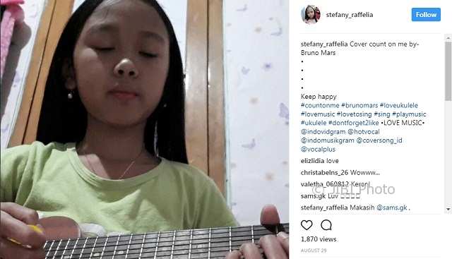 Stefany Raffelia, peserta The Voice Kids Indonesia asal Kota Salatiga, Jateng. (Instagram-@steffany_raffelia)