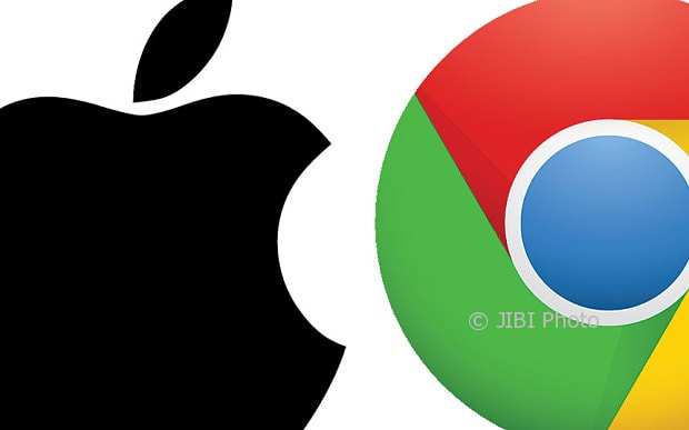 Ilustrasi Apple dan Google. (istimewa)