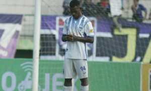 Pemain PSIS Semarang Melcior Leideker Majefat kala melawan Persita Tangerang, di Stadion Singa Perbangsa, Karawang, Jabar, Jumat (29/9/2017). (Instagram-@psisfcofficial)