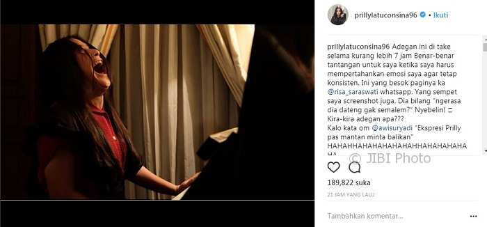 Cerita di balik foto seram Prilly (Instagram @prillylatuconsina96)
