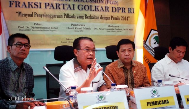 Diskusi tentang Pilkada serentak oleh Fraksi Partai Golkar DPR, Jumat (14/9/2012). (JIBI/SOLOPOS/Antara)