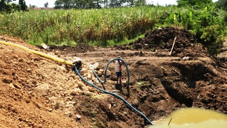 FOTO KEMARAU 2015 : Petani Brebes Sewa Diesel demi Tanaman