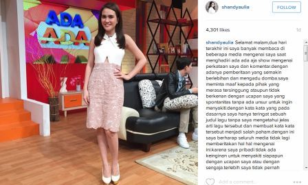 KABAR ARTIS : Sebut Kupu-Kupu Malam, Shandy Aulia Minta Maaf ke Bella Shofie