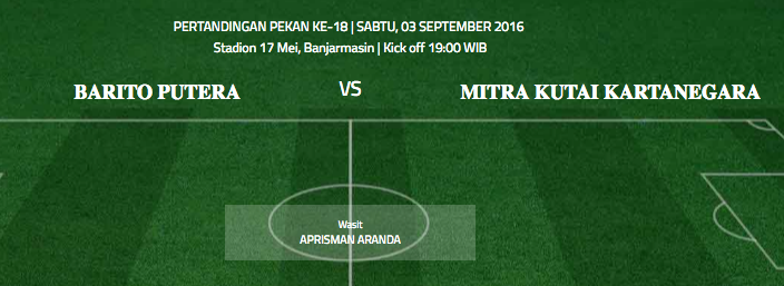ISC A 2016 : Barito Putera vs Mitra Kukar : Preview, Prediksi dan Prakiraan Pemain