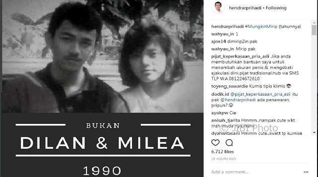 Ikutan Demam Dilan, Wali Kota Semarang Pamer Foto Lawasnya