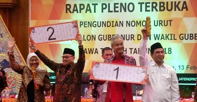 PILKADA 2018 : Dapat Nomor Urut 1, Ganjar-Yasin Yakin Menang