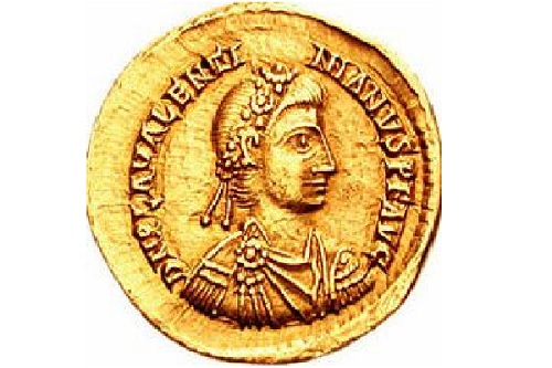 Koin kuno bergambar sosok Flavius Placidius Valentinianus Augustus. (Wikimedia.org)