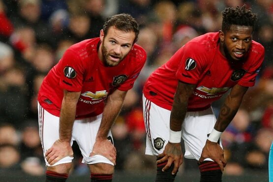 Pemain Manchester United, Juan Mata (kiri) dan Fred. (Reuters-Andrew Yates) Liga Inggris Eropa