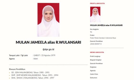 Profil Mulan Jameela. (Dpr.go.id)