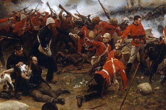 Lukisan yang menggambarkan Pertempuran Rorke's Drift, salah pertempuran di masa Perang Inggris-Zulu. (Wikimedia.org)