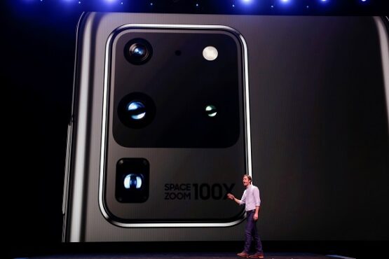 Pengenalan Samsung Galaxy S20, S20 + dan S20 Ultra di Unpacked 2020, San Francisco, California, Amerika Serikat 11 Februari 2020. (Reuters / Stephen Lam)