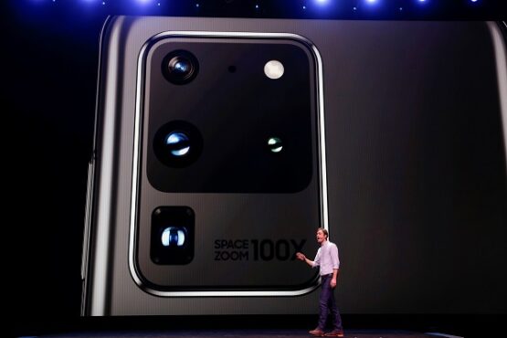 Perkenalan Samsung Galaxy S20, S20+ and S20 Ultra di Unpacked 2020, San Francisco, California, Amerika Serikat 11 Februari 2020. (Reuters/Stephen Lam)