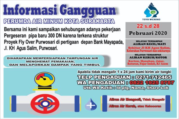 Informasi gangguan air PDAM Solo. (istimewa)