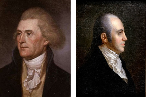 Thomas Jefferson (kiri) dan Aaron Burr (kanan). (Wikimedia.org)