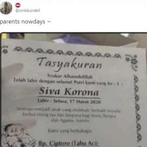 Bocah yang lahir di tengah wabah Covid-19 dinamai Siva Korona. (Istimewa)