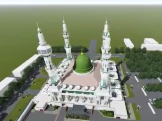 Desain 3D Masjid Agung Karanganyar. (Istimewa/Bupati Karanganyar Juliyatmono)