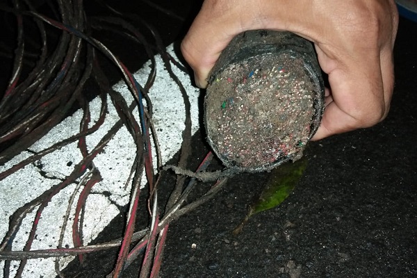 Potongan kabel yang dicuri lima warga Kota Solo pada pekan lalu. (Istimewa/Dok. Polresta Solo)