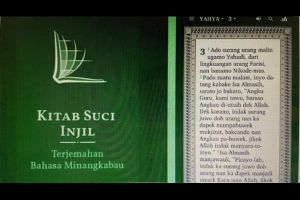 Aplikasi Injil Bahasa Minang Dihapus Gubernur Sumbar Dinilai Tolak Kemajemukan