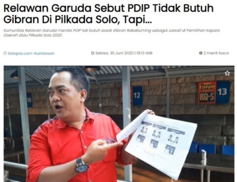 Berita Solopos.com soal relawan pendukung Purnomo-Teguh menolak Gibran maju Pilkada Solo.