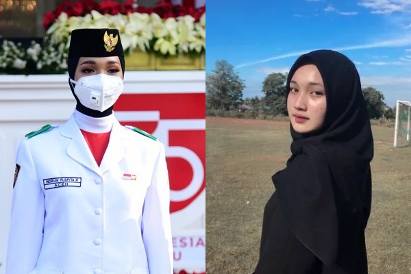 Indrian Puspita Ramadhani Gadis Cantik Aceh Pembawa Bendera Di Istana Negara