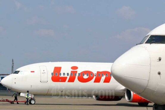 Ilustrasi. pesawat milik maskapai Lion Air. (Bisnis-Eusebio Chrysnamurti)
