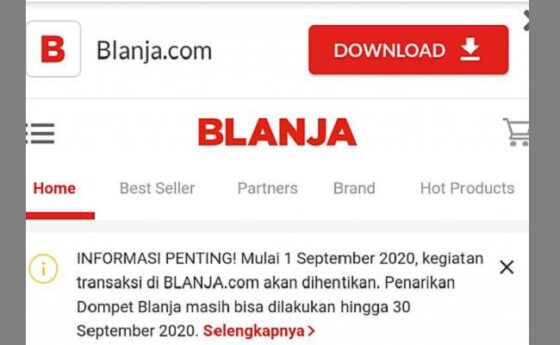 Blanja.com ditutup. (khusus)