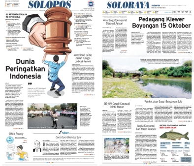 Koran Solopos Today edisi Rabu (7/10/2020) mengulas peringatan dunia Indonesia.