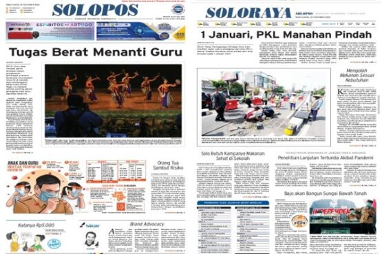 Koran Solopos hari ini edisi Rabu (25/11/2020) mengulas tentang tugas berat menanti guru.