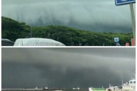 Awan Bak Ombak Tsunami Viral & Hebohkan Makassar