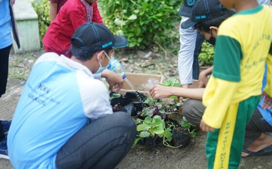 KKN Mahasiswa UNS di Sragen menggalakkan penanaman apotek hidup (Istimewa)