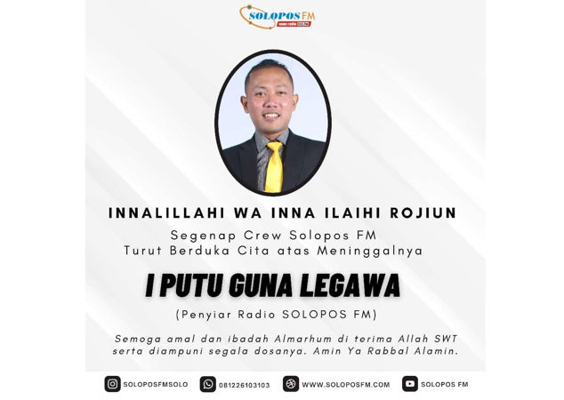 Kabar Duka, Penyiar Solopos FM Putu Narendra Meninggal Dunia