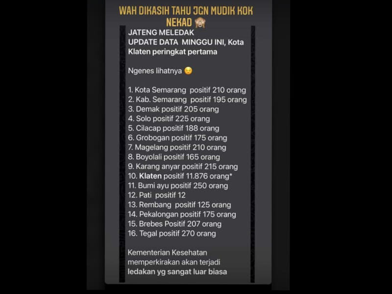 Pesan Berantai di WA Soal Ledakan Kasus Covid-19 Klaten, Polisi Tegaskan Itu Hoaks!