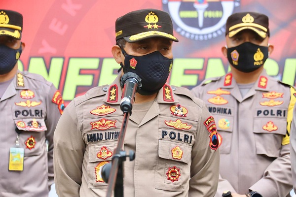Kapolda Jateng, Irjen Pol. Ahmad Luthfi, saat menggelar apel di Kabupaten Demak, Senin (14/6/2021). (Semarangpos.com-Bidhumas Polda Jateng)
