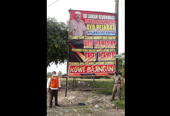 Ini Isi Spanduk Makian untuk Pejabat dari Kades Jenar Sragen