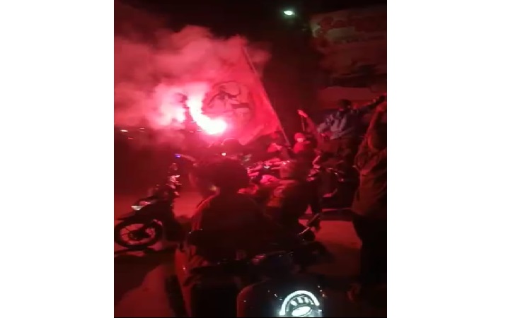 Konvoi kelompok pesilat yang memicu keributan di Sragen pada Sabtu (10/7/2021) malam. (Istimewa)