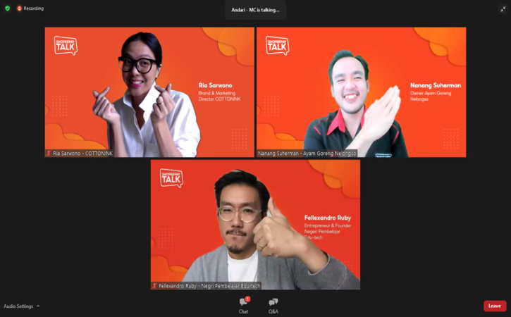 ShopeePay Talk dengan tema “Modal Ratusan Ribu, Omzet Ratusan Juta” Jumat (16/7/2021).