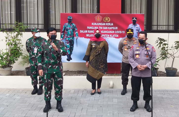 Datang ke Klaten Naik Helikopter, Panglima TNI dan Kapolri Minta Penanganan Covid-19 Dilakukan Spartan